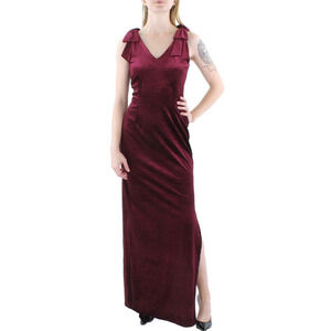 Ava + Esme Womens Purple Velvet Glitter Formal Evening Dress Gown Size S 12414